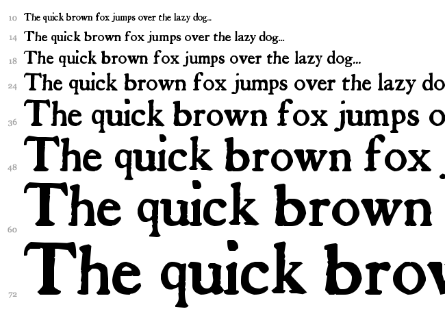 Tuer's Cardboard font waterfall